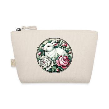 Lapin blanc dans un cercle floral de pivoines - Trousse biologique - nature - Devant