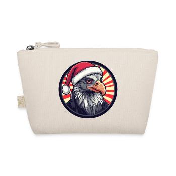 Christmas Bird with Santa Hat - Organic Pouch - nature - Front