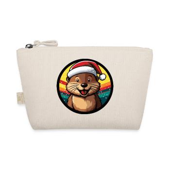 Winter otter in Santa hat - Organic Pouch - nature - Front