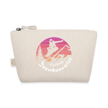 Snowboarder silhouette over mountain sunset - Organic Pouch - nature - Front