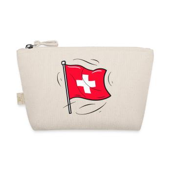 Swiss Flag Patriot Design - Organic Pouch - nature - Front