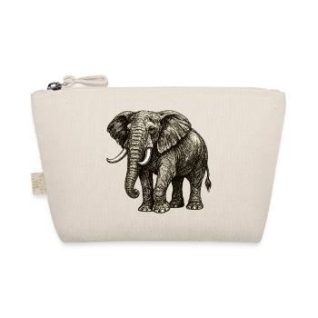 Vintage Elephant Illustration – Power & Nature - Organic Pouch - nature - Front