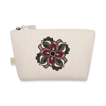 Boho Mandala Blossom Pink Green - Organic Pouch - nature - Front