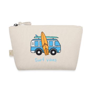 Surf Vibes Vintage Blue Travel Van Surfboard - Organic Pouch - nature - Front