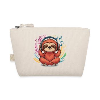 Relaxed sloth with headphones music yoga - Organic Pouch - nature - Front