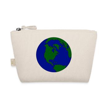 Minimal Globe: Earth in Blue-Green - Organic Pouch - nature - Front