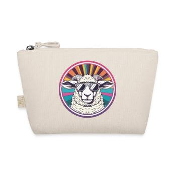 Sonnen-Schaf mit Retro-Sonnenbrille - Bio-Täschchen - Natur - Vorne