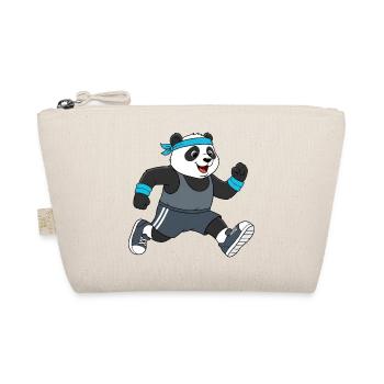 Cute Panda Cartoon Jogging Marathon Running - Organic Pouch - nature - Front