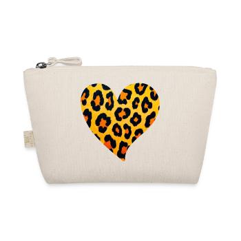Leopard Herz Muster - Bio-Täschchen - Natur - Vorne