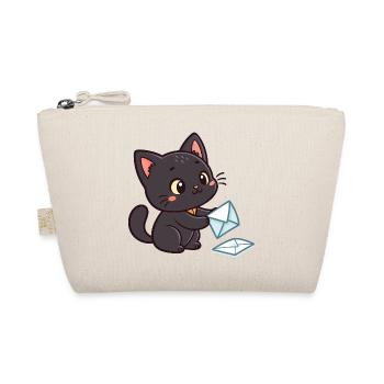 Kawaii Schwarze Katze und Umschläge - Bio-Täschchen - Natur - Vorne