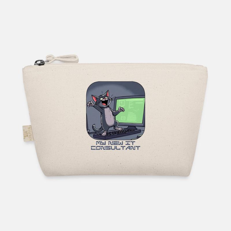 IT cat at the computer Organic Pouch