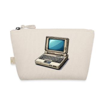 Laptop Retro Computer Vintage Style Illustration - Organic Pouch - nature - Front