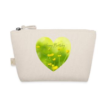 Yellow flower heart for birthday - Organic Pouch - nature - Front