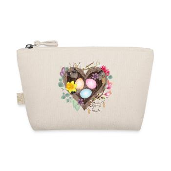 Nid en forme de cœur avec des œufs de Pâques colorés - Trousse biologique - nature - Devant