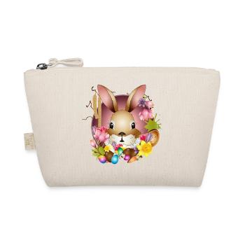 Adorable Easter bunny with Easter decoration - Organic Pouch - nature - Front