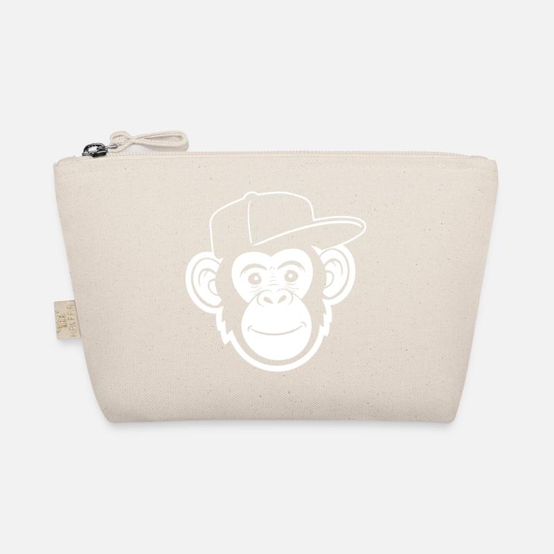 Monkey in Hat Cartoon Tee Organic Pouch