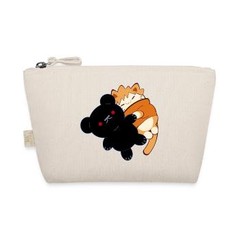 Anime Design Niedliche rote Katze mit Teddybär - Bio-Täschchen - Natur - Vorne