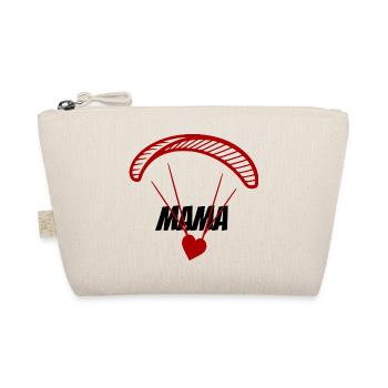 Paraglider with mom writing and heart - Organic Pouch - nature - Front