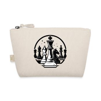 Chess duel in black and white chess motif - Organic Pouch - nature - Front