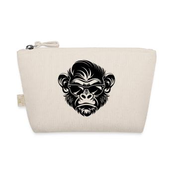 Cool Monkey Head with Sunglasses - Organic Pouch - nature - Front