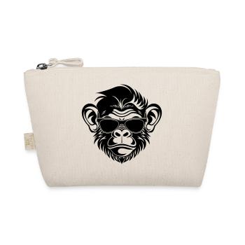 Cool Monkey Head with Sunglasses - Organic Pouch - nature - Front