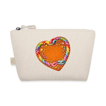 Gingerbread Heart Carnival Motif with Colorful Decoration - Organic Pouch - nature - Front