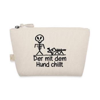 The One Chilling With The Dog Dog Owner Skeleton Humor - Organic Pouch - nature - Front