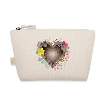 Nid d’oiseau en forme de cœur avec des fleurs printanières - Trousse biologique - nature - Devant