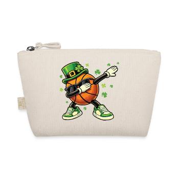 Basketball Leprechaun St Patrick’s St. Paddys - Organic Pouch - nature - Front