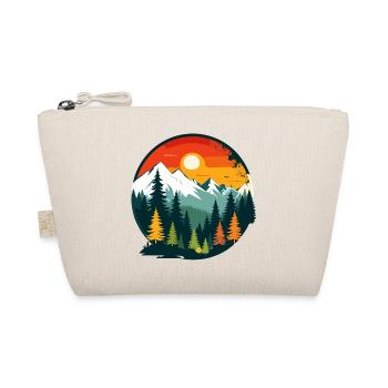 Mountains Forest Mountains Panoramic View Nature Circle Motif - Organic Pouch - nature - Front