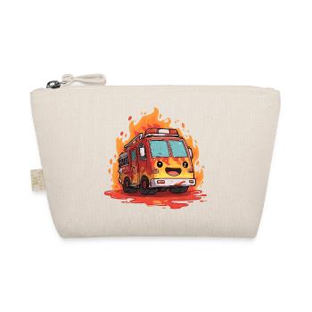 Kawaii Feuerwehrauto Flammen - Bio-Täschchen - Natur - Vorne