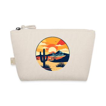 Desert panorama red sun desert landscape motif - Organic Pouch - nature - Front