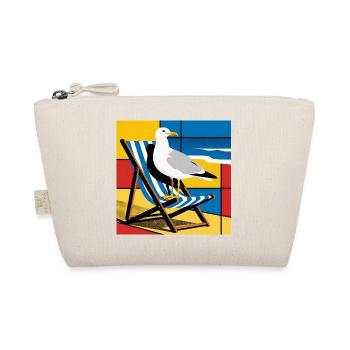 Seagull on Beach Chair Pop Art - Organic Pouch - nature - Front