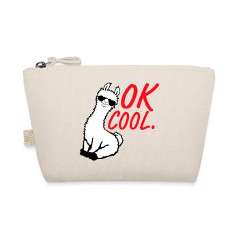 OK Cool Llama Sunglasses Sitting Funny Naughty - Organic Pouch - nature - Front