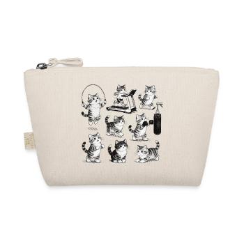Retro Fitness Cat – Soulevé de terre vintage de salle de sport - Trousse biologique - nature - Devant