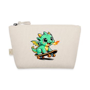 Petit Dragon Skateur - Trousse biologique - nature - Devant