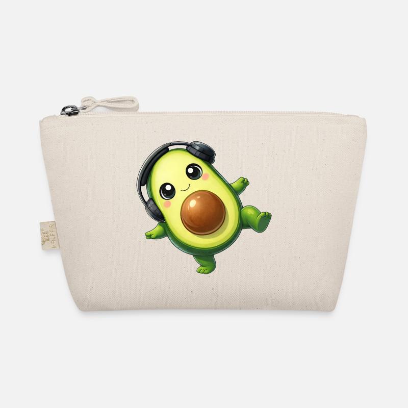 Écouteurs de dessins animés en avocat mignons Dancing Music Techn Trousse biologique