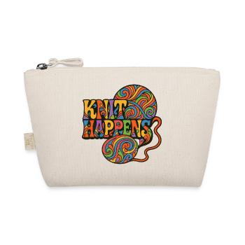 Knit Happens Psychedelische Geschichte - Bio-Täschchen - Natur - Vorne