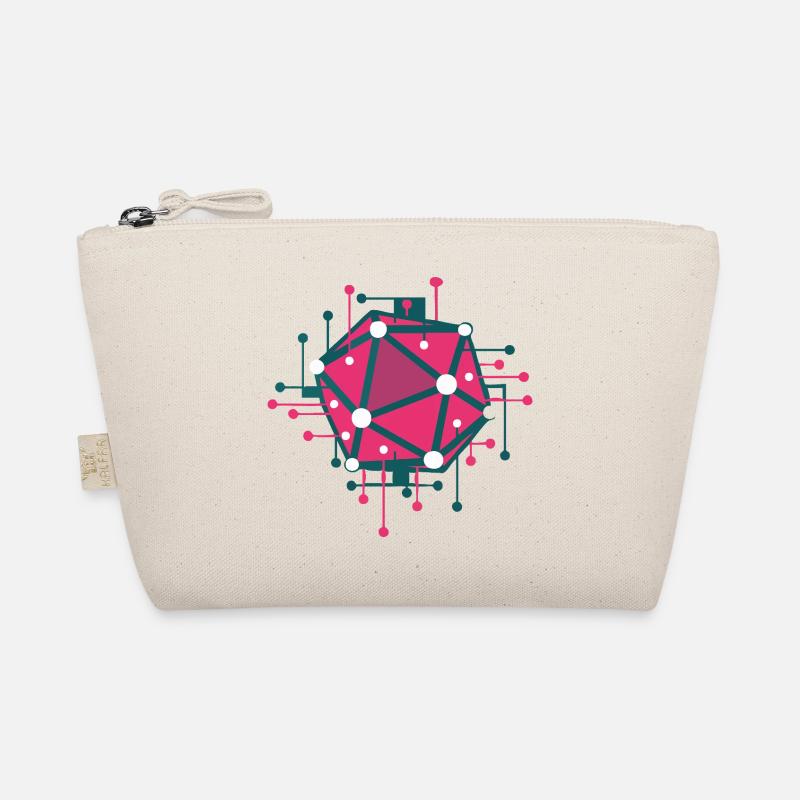 Techno pink geometric network Organic Pouch