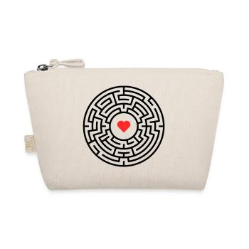 Labyrinth Heart Maze - Organic Pouch - nature - Front