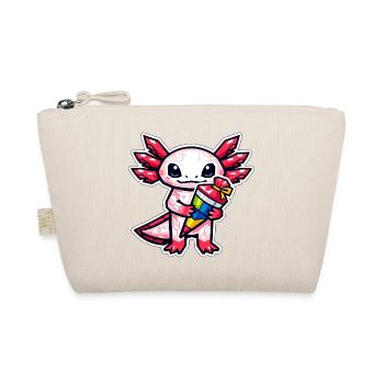 Axolotl with school cone for school enrollment - Organic Pouch - nature - Front