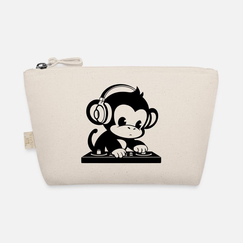 DJ monkey with headphones Organic Pouch