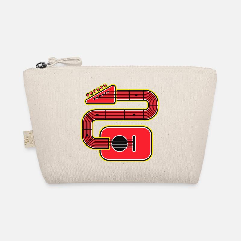 Red Abstract Shape Guitar Organic Pouch