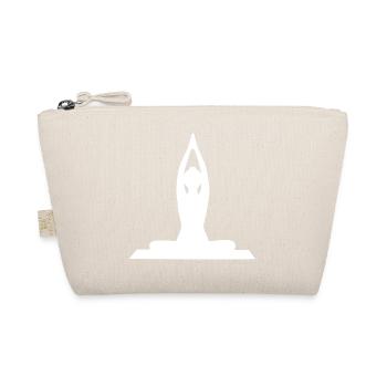 Yoga Silhouette White Meditation - Organic Pouch - nature - Front