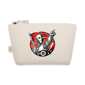 Robot with flag and outstretched arm - Organic Pouch - nature - Front