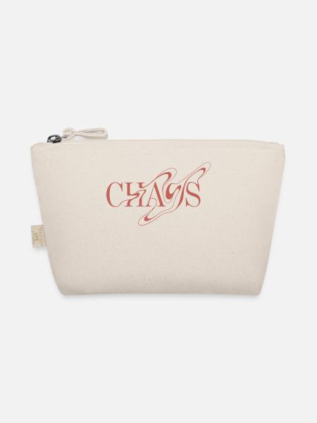 Chaos Schriftzug Rosé Schlingen - Bio-Täschchen - Natur