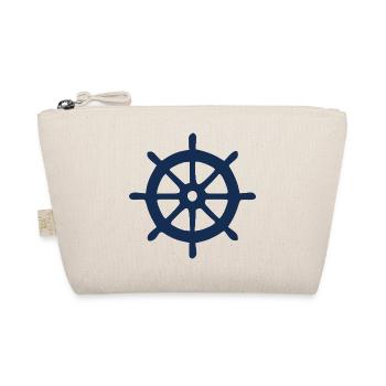 Steering Wheel, Ship, Boating, Sailing, Gift - Organic Pouch - nature - Front