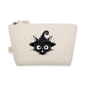 Sorcière Chat Noir avec Chapeau de Sorcière - Chat - Trousse biologique - nature - Devant