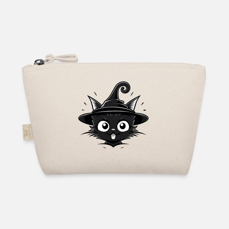 Sorcière Chat Noir avec Chapeau de Sorcière - Chat Trousse biologique