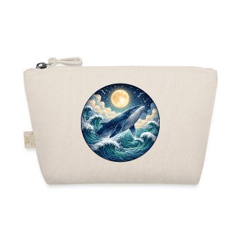 Blue Whale Under Full Moon Illustration - Organic Pouch - nature - Front